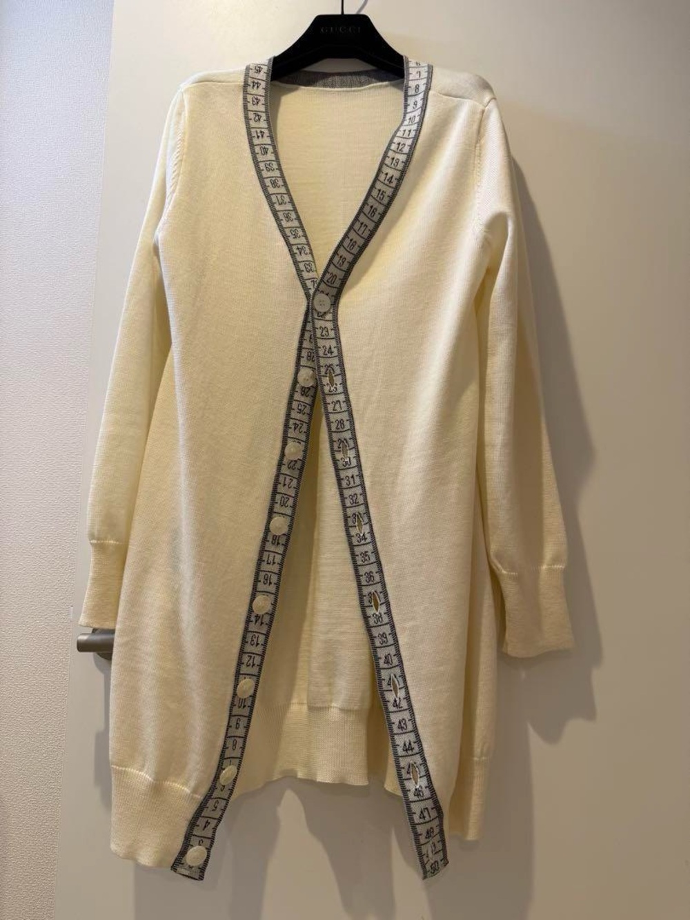 Jean Paul Gaultier Knit Cardigan with Tape Measure Trim